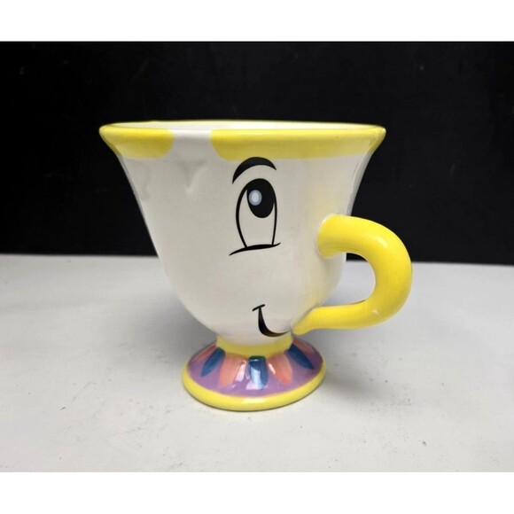 Disney Beauty and the Beast Chip Mug Footed Ceramic Pedestal Figural Tea Cup - Picture 6 of 13